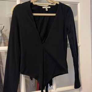 Express Bodysuit Never worn! Deep V Long sleeve